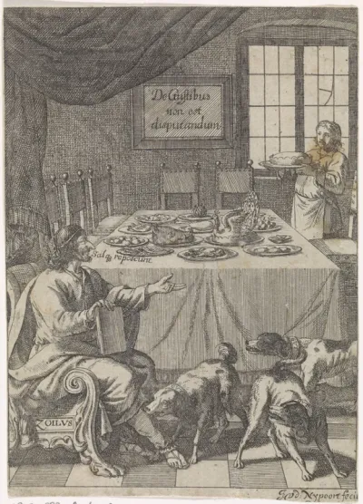 Zoilus zit bij een gedekte tafel