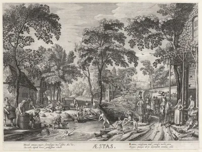 Zomer, een gezelschap bij een meertje