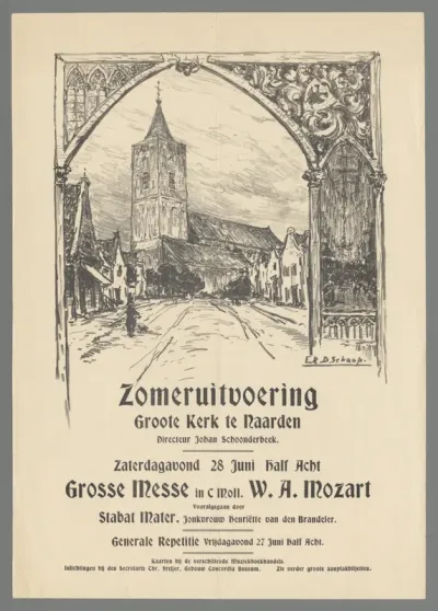 Zomeruitvoering Groote Kerk te Naarden (...) Zaterdagavond 28 juni half Acht (...)