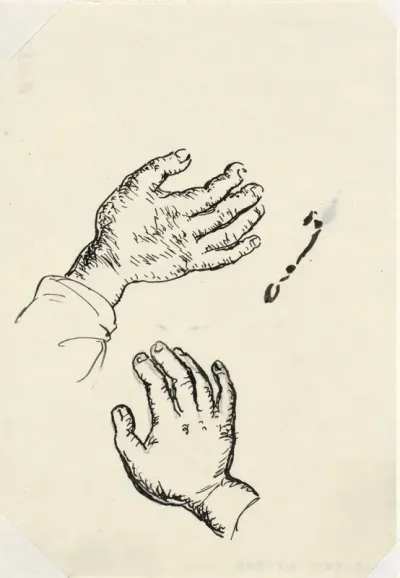 Zonder titel Schets van een reikende hand