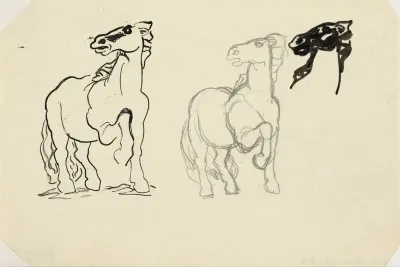 Zonder titel (schetsen van paard)