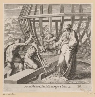 Zonen van Noach bouwen de ark