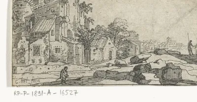 Zuidelijk landschap met een stad