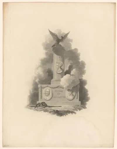 Zuil met de portretten van Hendrik IV, Hendrik V en Hendrik VI van het huis Lancaster