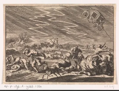 Zwaar onweer te Donsenhausen in Thuringen, 1674