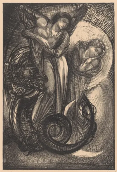 Zwangere vrouw en de draak