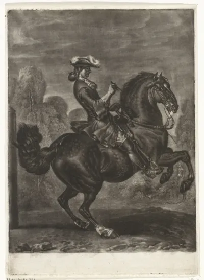 Zwart steigerend paard