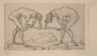 Zwei Männer, einander in höherer Stellung vermutend, begegnen sich (Two Men Meet, Each Believing the Other to Be of Higher Rank