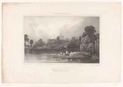 Zwemmers bij het kasteel van Windsor