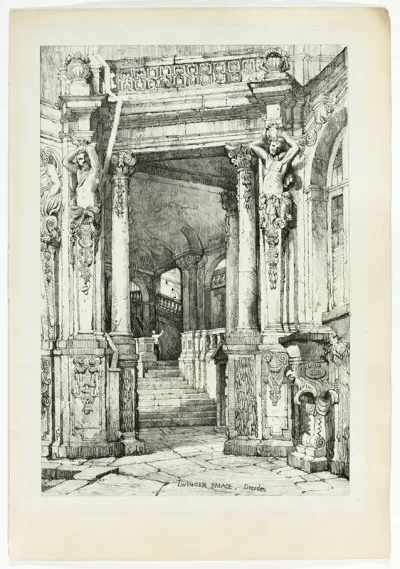 Zwinger Palace, Dresden, from Facsimiles of Sketches made in Flanders and Germany