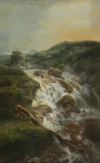 Zwitsers landschap met waterval