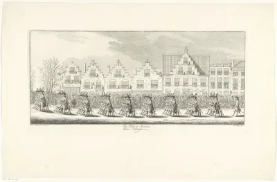 Zwitserse Garde in de lijkstoet van Anna van Hannover te Delft, 1759