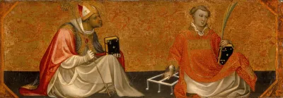A Bishop Saint And Saint Lawrence