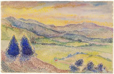 A Broad Valley At Sunset