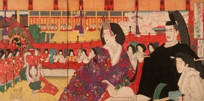 A Bugaku Performance At The Imperial Palace During The Doll Festival