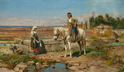 A Buttero At The Fountain