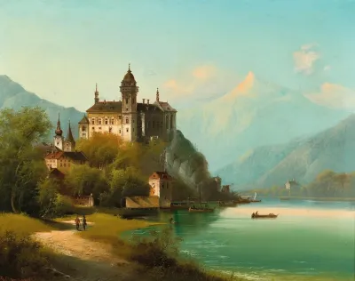 A Castle On A Mountain Lake