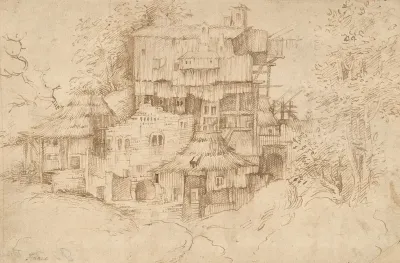 A Complex Of Rustic Houses Built Over Ruins