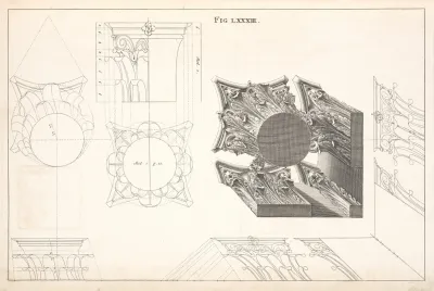 A Corinthian Capital Horizontally Contracted In Perspective