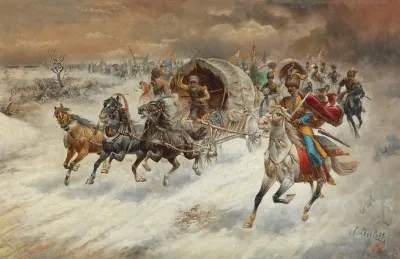 A Cossack Caravan In A Winter Landscape