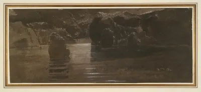 A Dark Rocky Lake