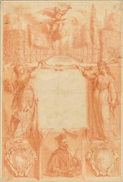 A Design For A Frontispiece Viridarium Sacrae Ac Profanae Eruditionis