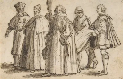 A Doge Of Venice With A Cardinal A Councillor And Servants Bearing The Train