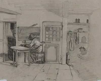 A Farmhouse Interior With A Boy At A Table 2