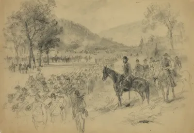 A General And His Staff Reviewing Troops In The Field