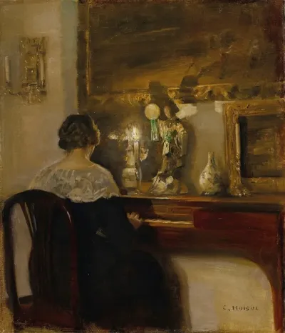 A Lady Playing The Piano
