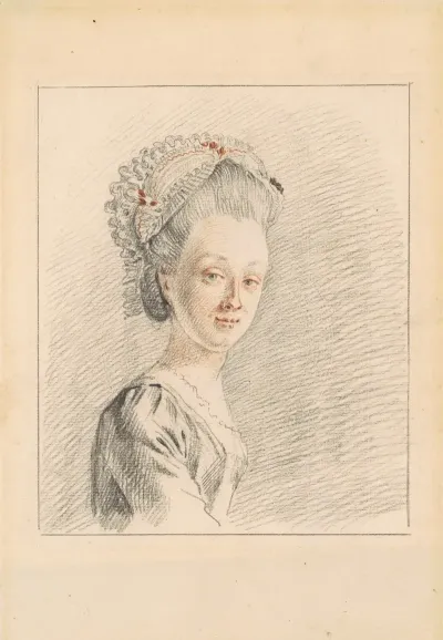A Lady Wearing A Dormeuse Cap