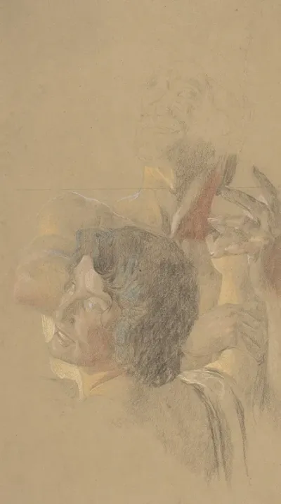 A Male And A Female Figures Study For Golgotha