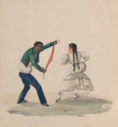 A Man And Woman Dancing The Zamacueca
