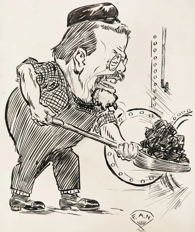 A Man Shovels Coal And Laughs