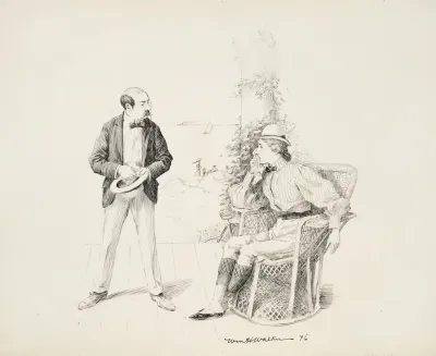 A Man Talks To A Seated Woman Who Is Crying On A Porch At A Beach