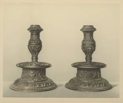A Pair Of Candlesticks School Of Riccio Paduan