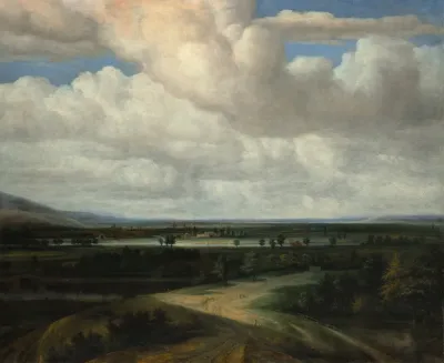 A Panoramic Landscape With A Country Estate
