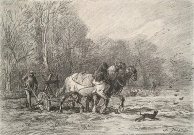 A Peasant With A Horse Drawn Plough