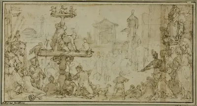 A Pope Receiving A Dignitary In A Public Place