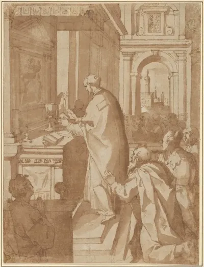 A Priest Celebrating Mass