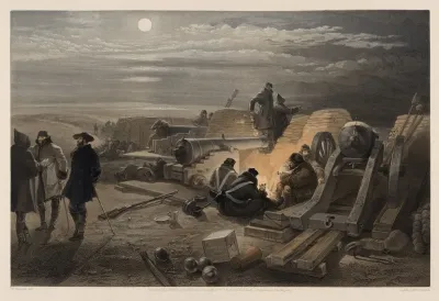 A Quiet Night In The Batteries A Sketch In The Greenhill Battery Major Chapmans 29th Jany 1855