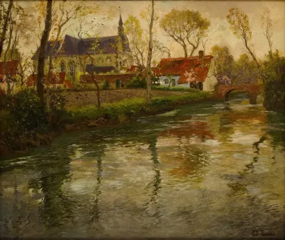 A River Landscape With A Church Beyond