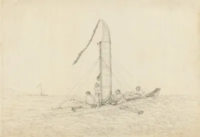 A Sailing Canoe Of Otaheite