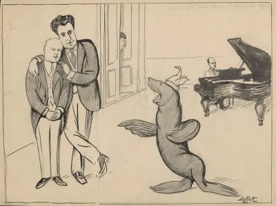 A Sea Lion Is Auditioning At The Royal Theater Accompanied By A Grand Piano