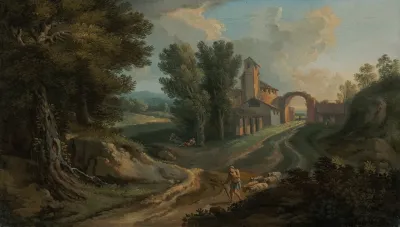 A Shepherd On A Wooded Path