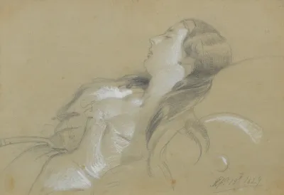 A Sketch Of A Lady Sleeping