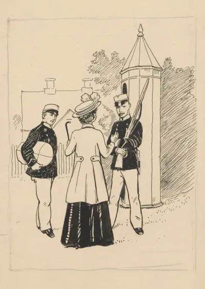 A Soldier And His Fiancee Are Stopped By A Soldier On Guard Duty