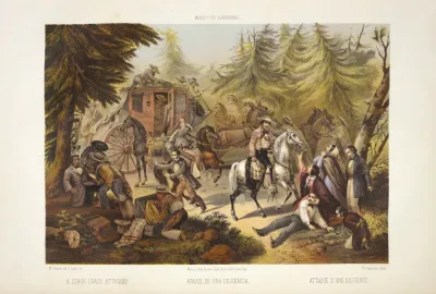 A Stage Coach Attacked