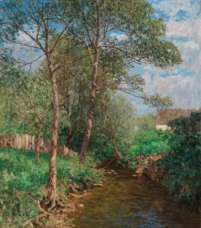A Sunny Landscape With Stream