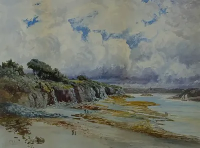 A View Of A Coastal Inlet On A Cloudy Day